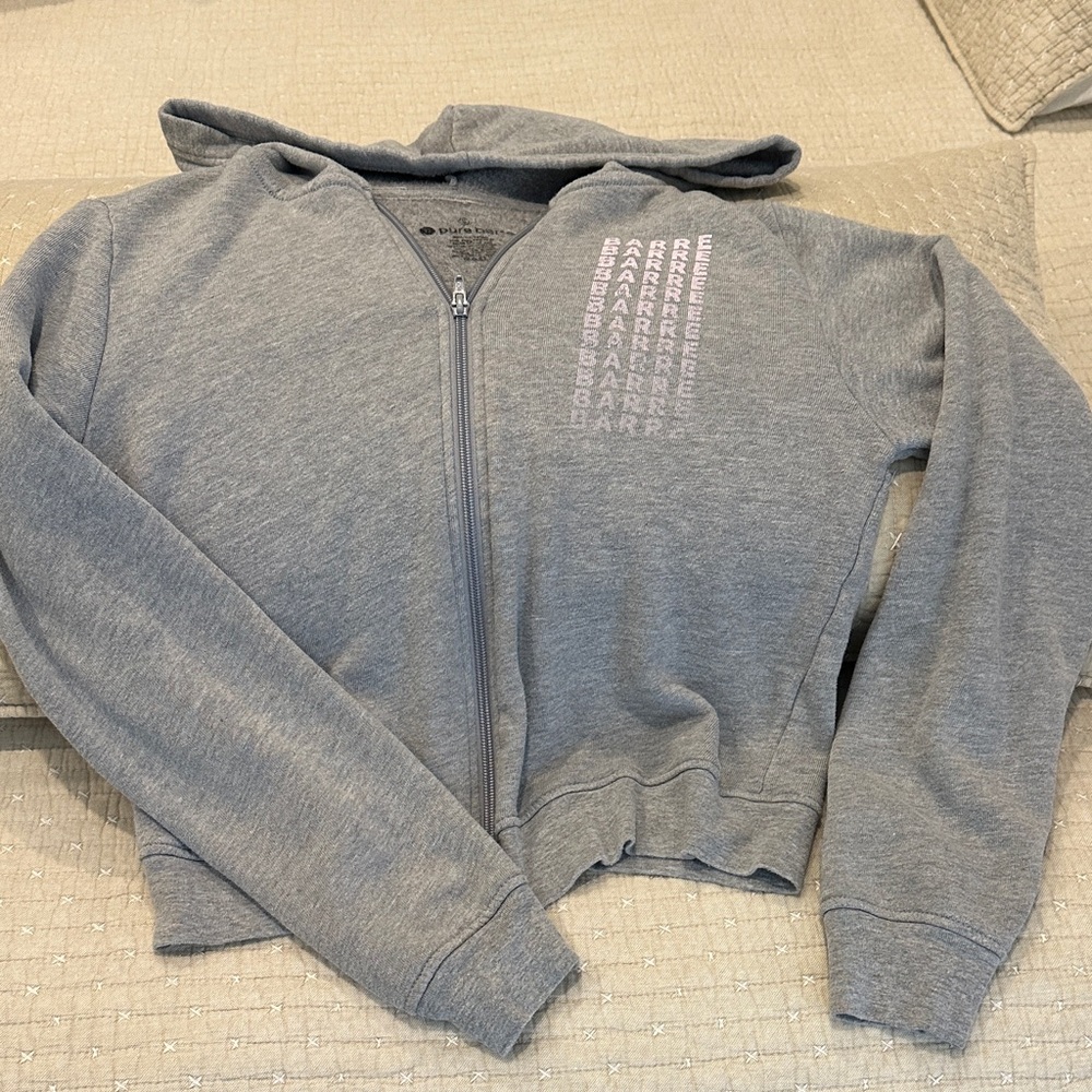 Pure Barre Light Gray Zip-Up Jacket